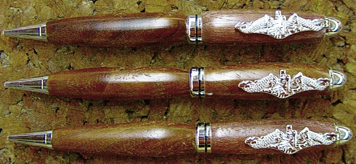 WEBSITE CUSTOMER IS VERY PLEASED WITH HIS PURCHASE OF THREE SUBMARINER PENS IN CHROME AND BLACK WALNUT!